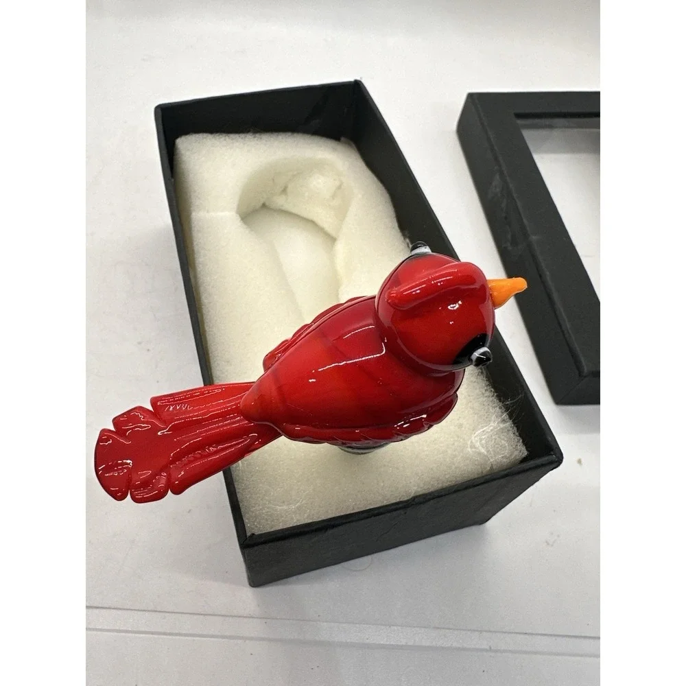 Cardinal Bird Wine Bottle Stopper Glass Red Bird Bar Gift New